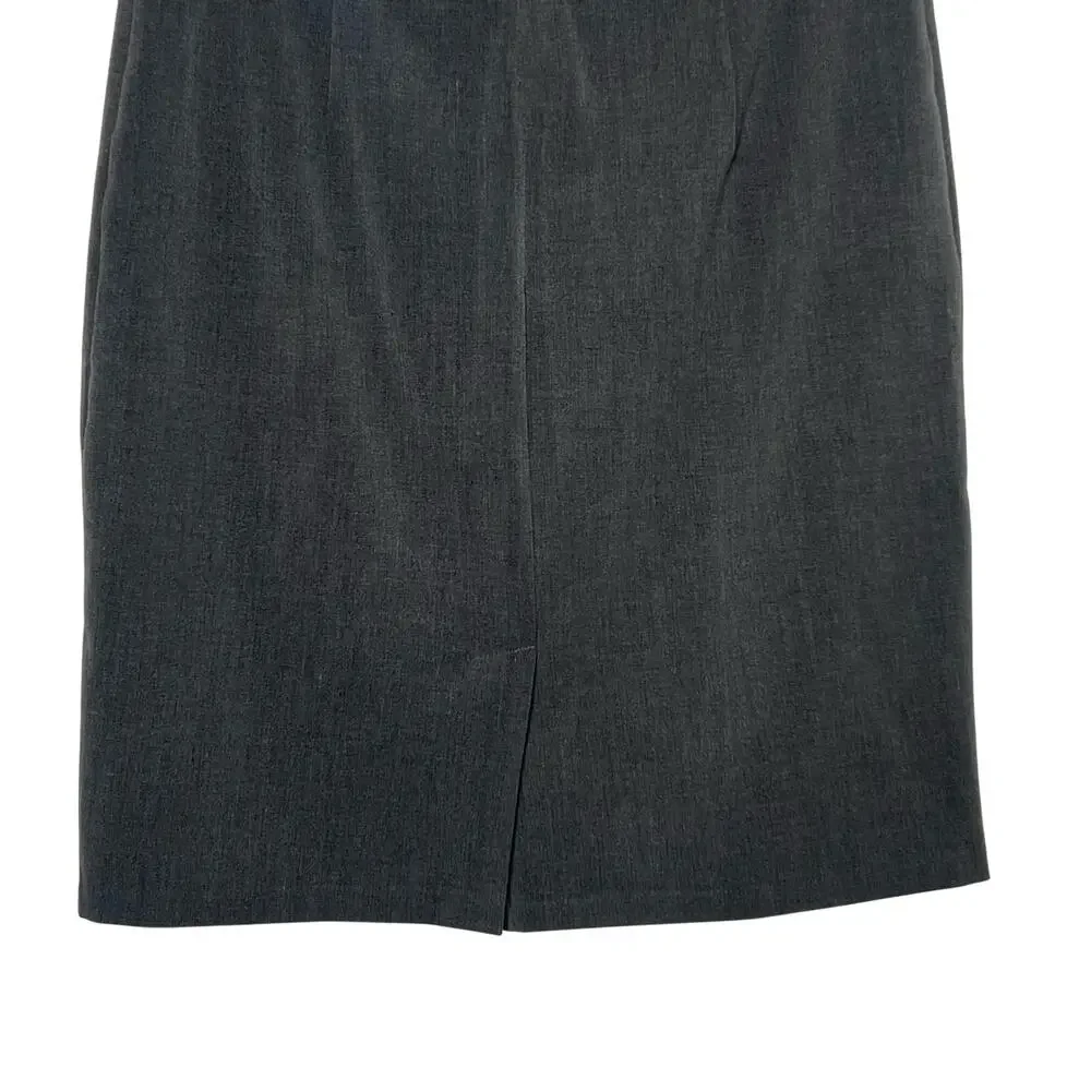 NEW YORK & CO Mini Pencil Skirt High Rise Slim Fit Black Slit Gray Womens Sz 8